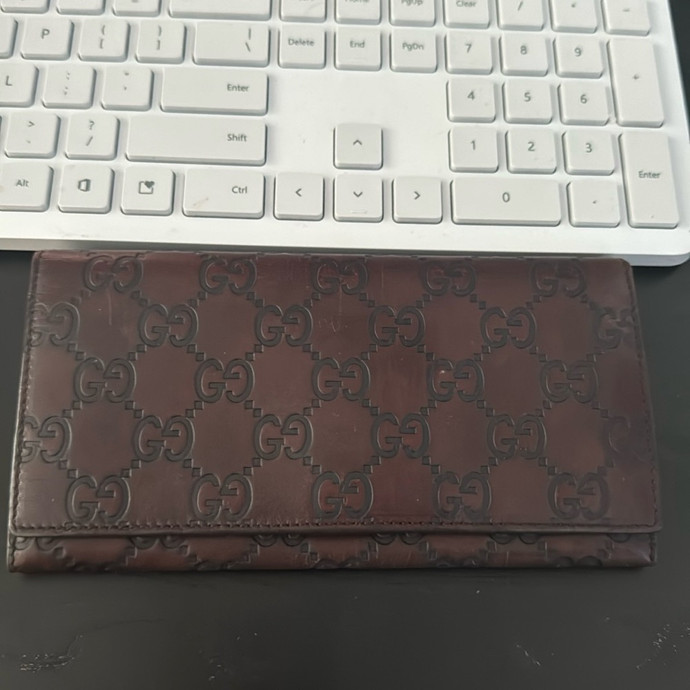 Gucci Long Wallet Guccisima Leather Brown